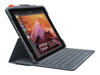 Logitech 9.7" keyboard case Slim Folio - iPad (5th/6th gen) - keyboard and folio case - black - for Apple 9.7-inch...