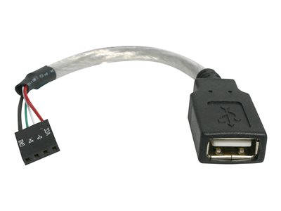 StarTech.com 6in USB 2.0 A to USB 4 Pin to Motherboard Header Adapter F/F - USB cable - USB (F) to 4 pin USB 2.0...