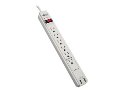 6OUT SURGE PROTECTOR 990 J15A GRAY 6FT CORD 2 USB PORTS 2.1A